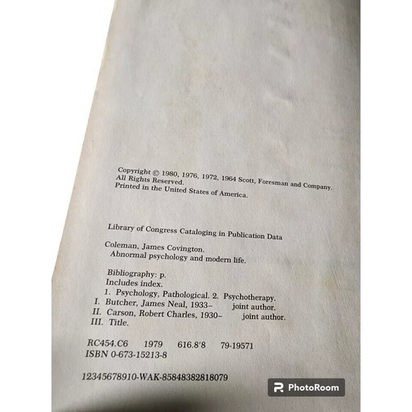 Abnormal Psychology and Modern Life by James Neal Butcher, James C. Coleman... - Picture 2 of 6